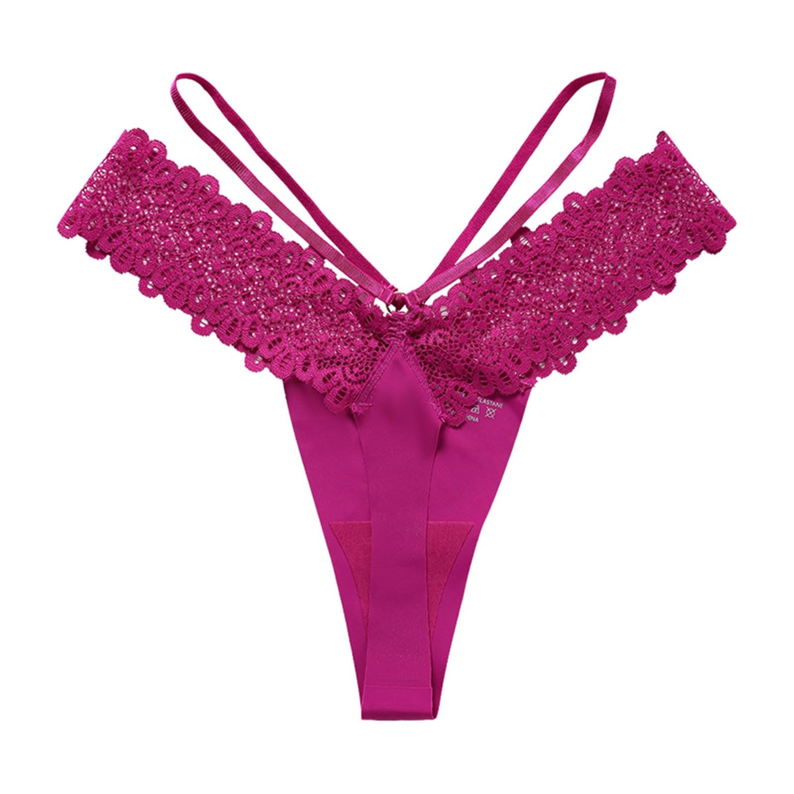 Women Underwear High Waist Lace Thongs Classic Solid Strap Hollow Panties Cozy Briefs Sexy V-Shape Panties Underpants