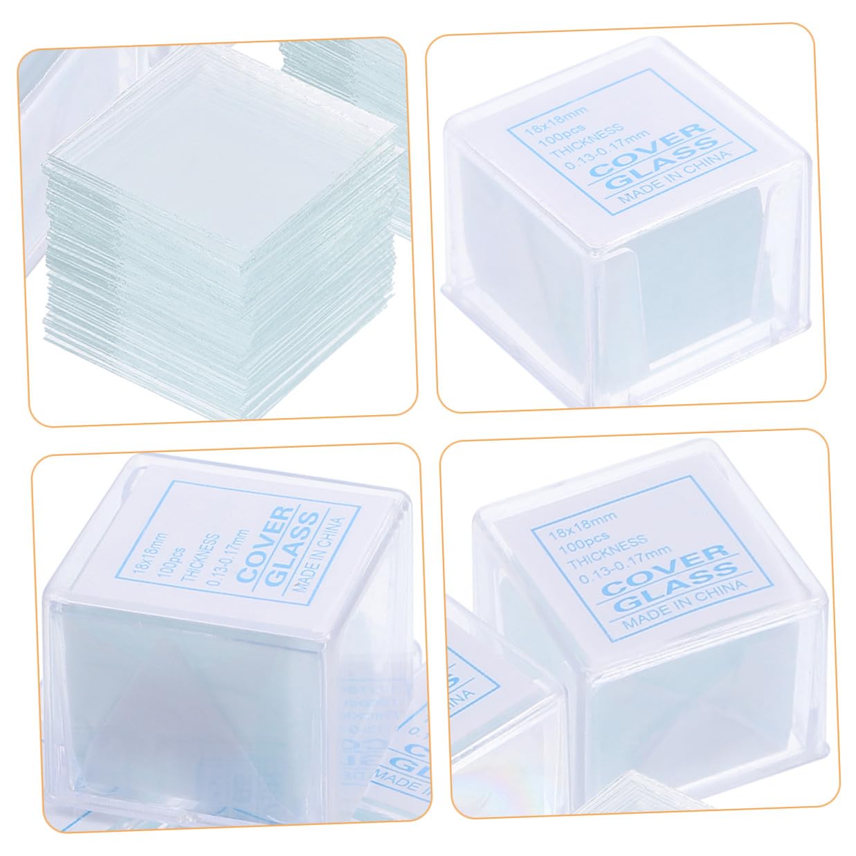 TIDTALEO 500Pcs Square Microscope Cover Slips Thin Glass Slides for Laboratory Use Blank Covers for Precise Specimen Preparation and Reliable Microscopy