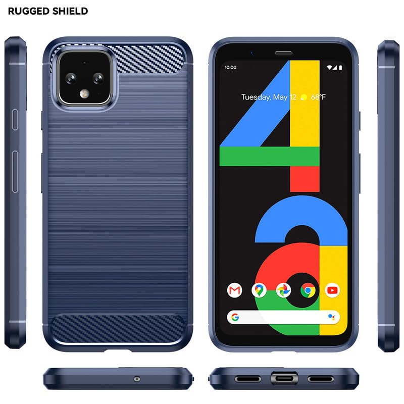 Image of Hybrid Carbon Fiber Back Case for Google Pixel 4 XL (Blue)