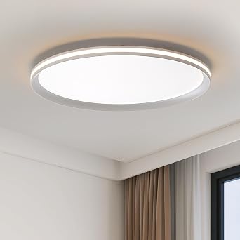 Modern 40cm Round LED Ceiling Light, Dimmable 3000k/4500k/6500k Full Spectrum Ceiling Light, Brightness Adjustable Ultra Slim Fixture for Living Room, Bedroom, Kitchen, Balcony, Corridor, Office [Energy Class A]
