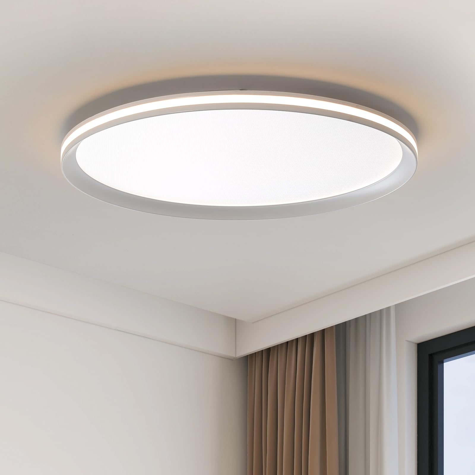 Modern 40cm Round LED Ceiling Light, Dimmable 3000k/4500k/6500k Full Spectrum Ceiling Light, Brightness Adjustable Ultra Slim Fixture for Living Room, Bedroom, Kitchen, Balcony, Corridor, Office — image 1
