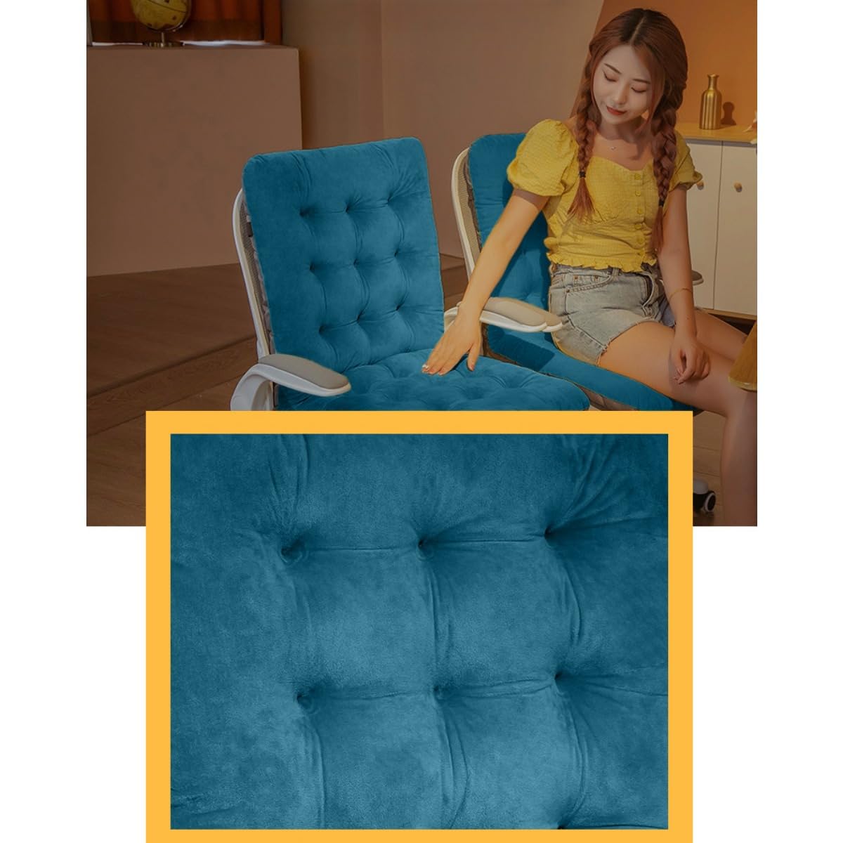 2 cuscini per sedia da ufficio con supporto per la schiena, antiscivolo, elastici, per gaming, auto, sala da pranzo e sedie da giardino, delicati sulla pelle (C14, 45 x 100 cm)