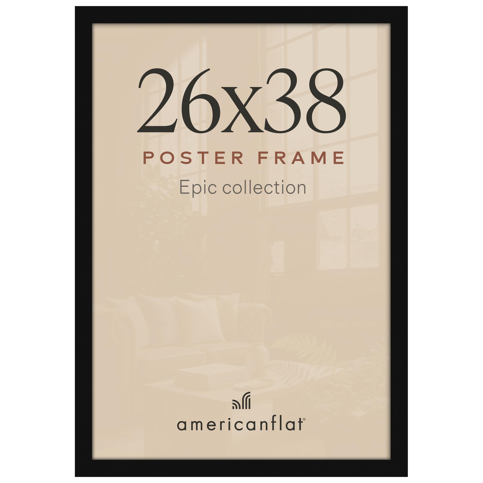 Americanflat 26x38 Poster Frame - Engineered Wood - Black