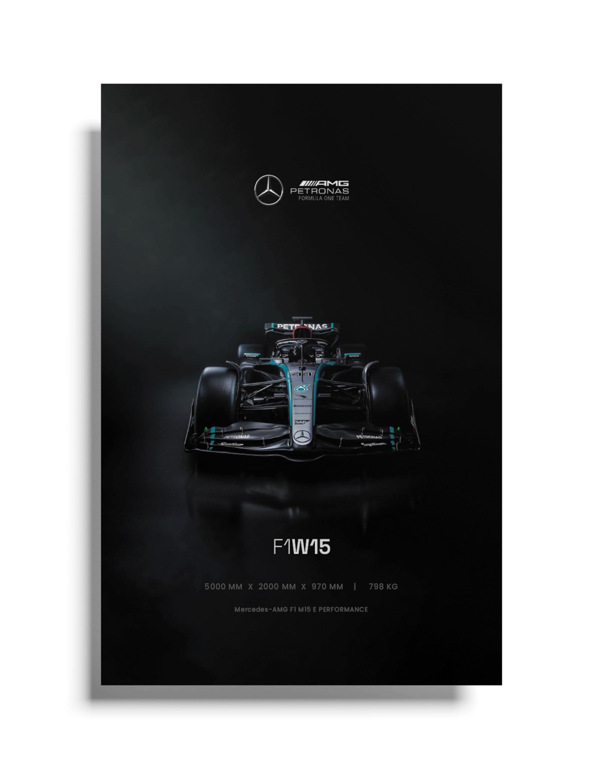 Mercedes AMG Formula One Racing Poster | Mercedes F1W15 2024 Specs | A3 (297x420mm) | No Frame