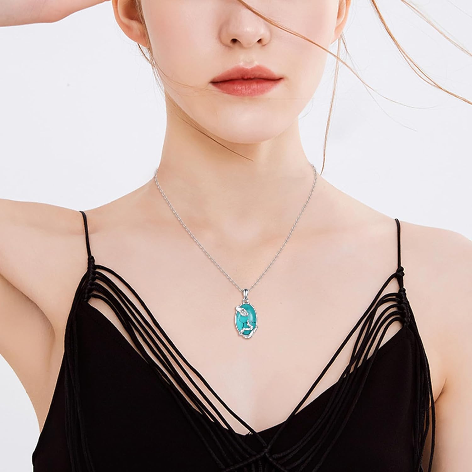 YFN Snake Pendant Necklace Gothic Jewelry Sterling Silver Animal Snake Necklaces for Women Men - Image 2