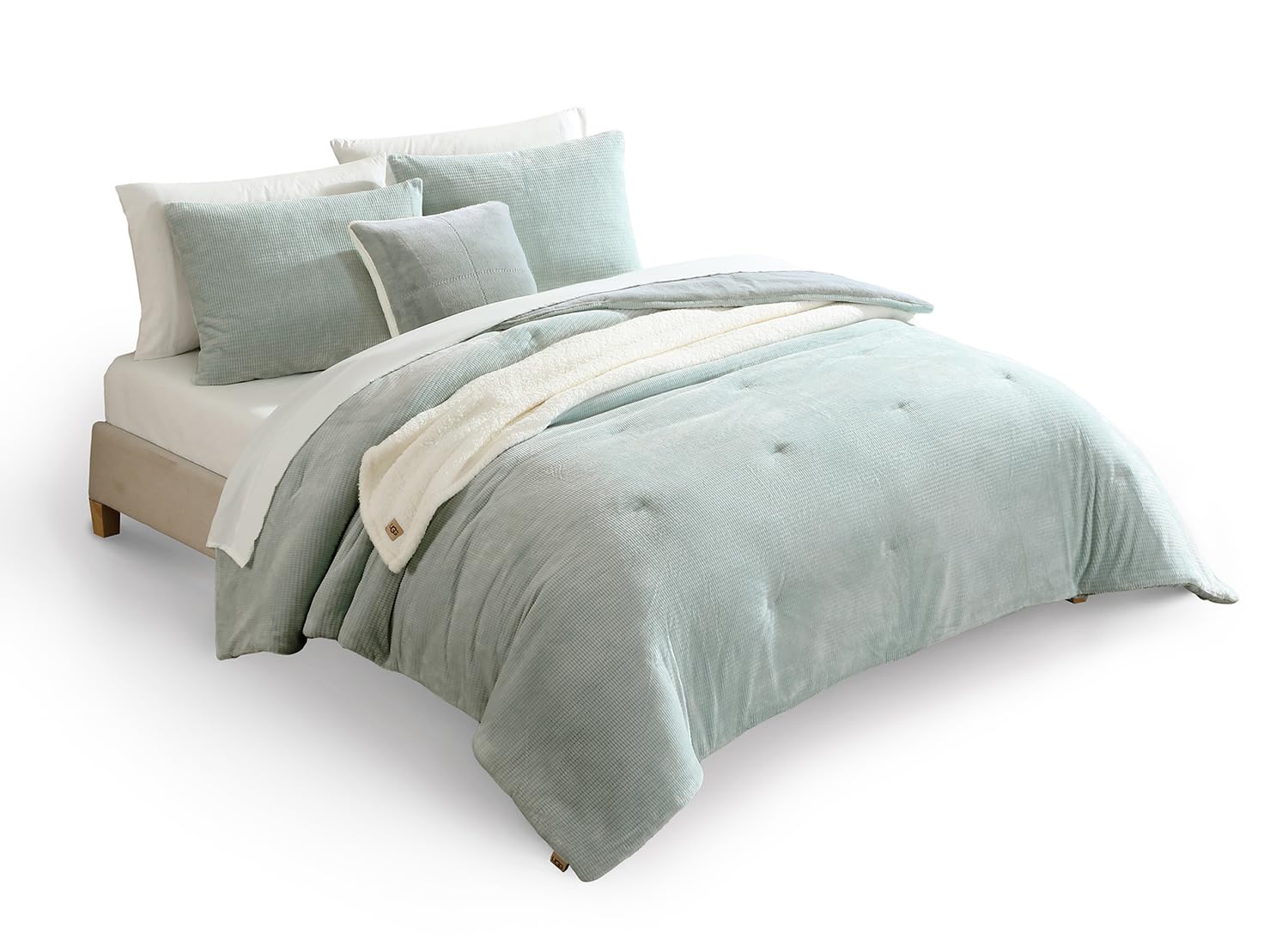 UGG 32541 Remina King-California King 5-Piece Comforter Set Luxurious Comforter and Two Shams with 18 x 18-inch Decorative Throw Pillow and 50 x 60-inch Throw Blanket, King, Clear Creek