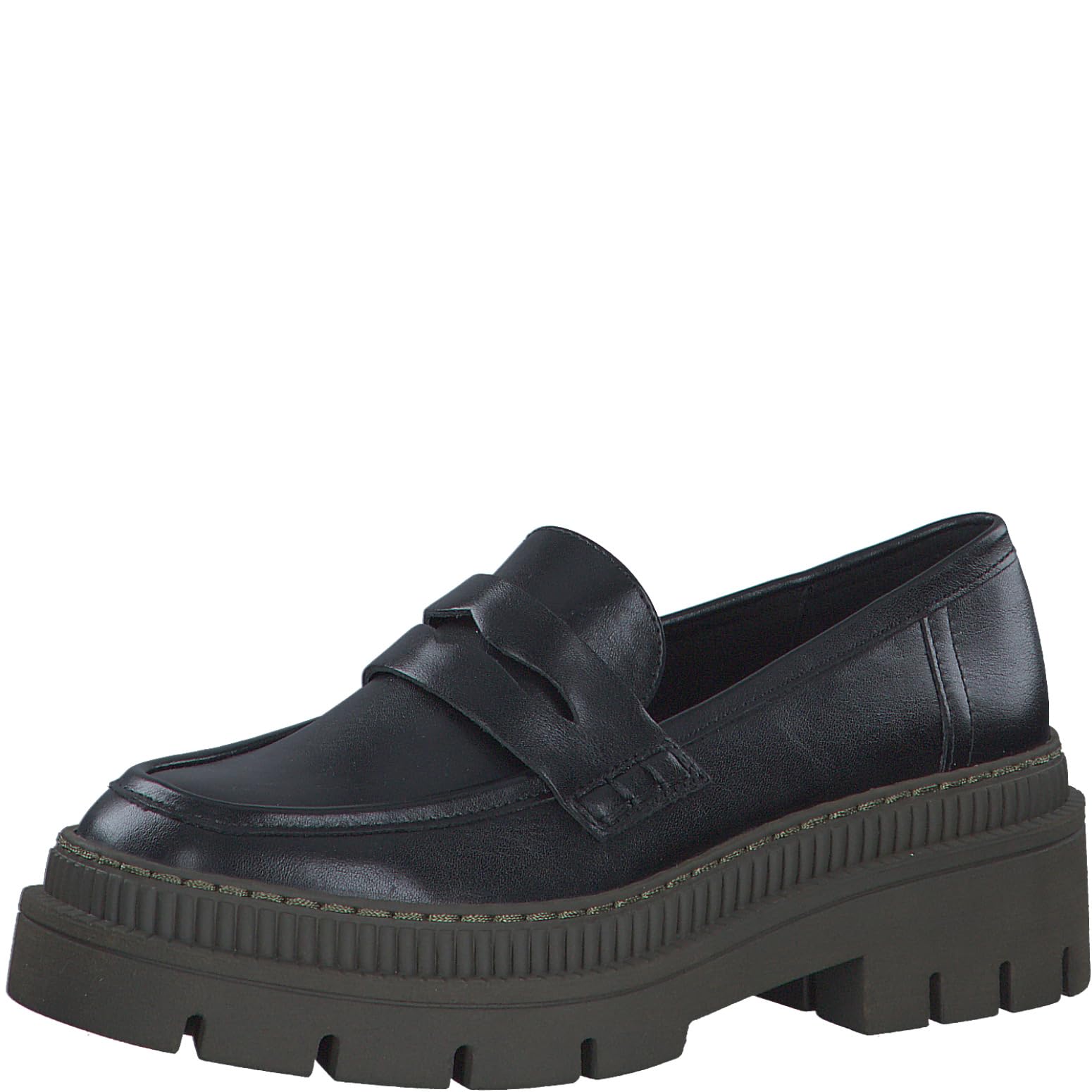 MARCO TOZZI Women's 2-24707-41 Slipper, Black/Khaki, 4
