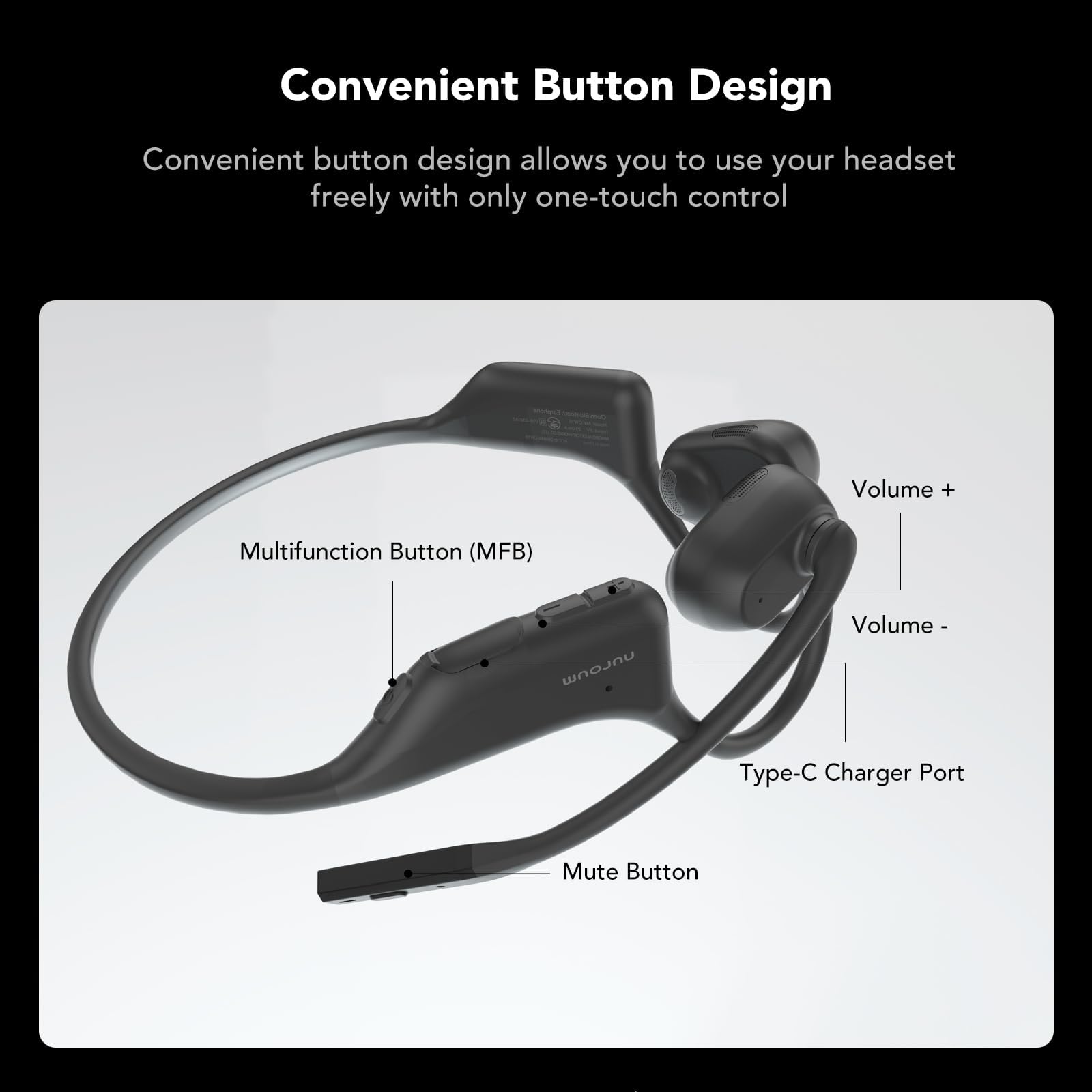 Amazon.com: NUROUM OpenEar Pro Headphones with Mic, ENC