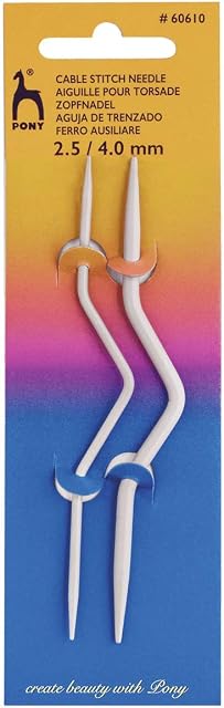 Pony Knitting Cable Needle - Bent (2pk)