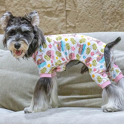Image of CuteBone Small Dogs Outfit Soft Puppy Onesies Pjs Dog Pajamas Pet Coat Cat Apparel Comfy Doggie Jumpsuit Bodysuit for All Seasons