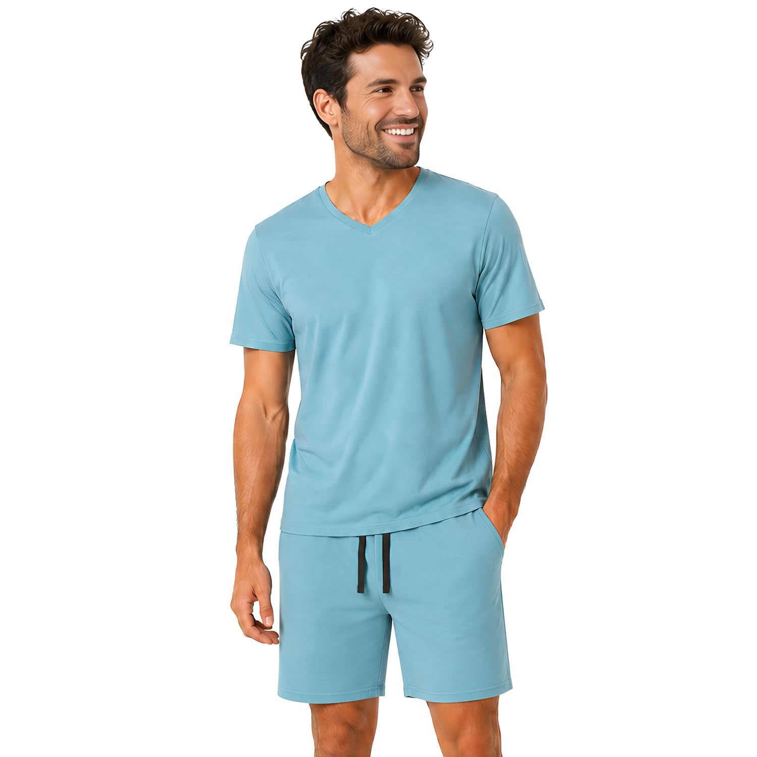 Light & Shade Conjunto de Pijama para Hombre con Camiseta y Pantalones Corto