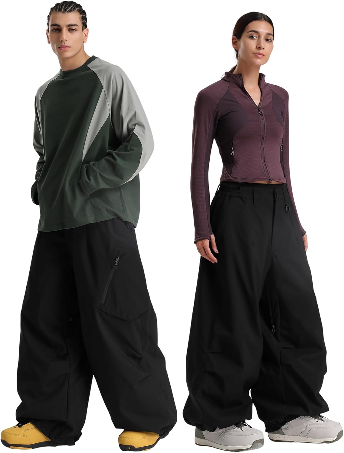 GSOU SNOW Womens Mens Snow Pants Baggy Snowboard Ski Pant Loose Waterproof Windproof Insulated