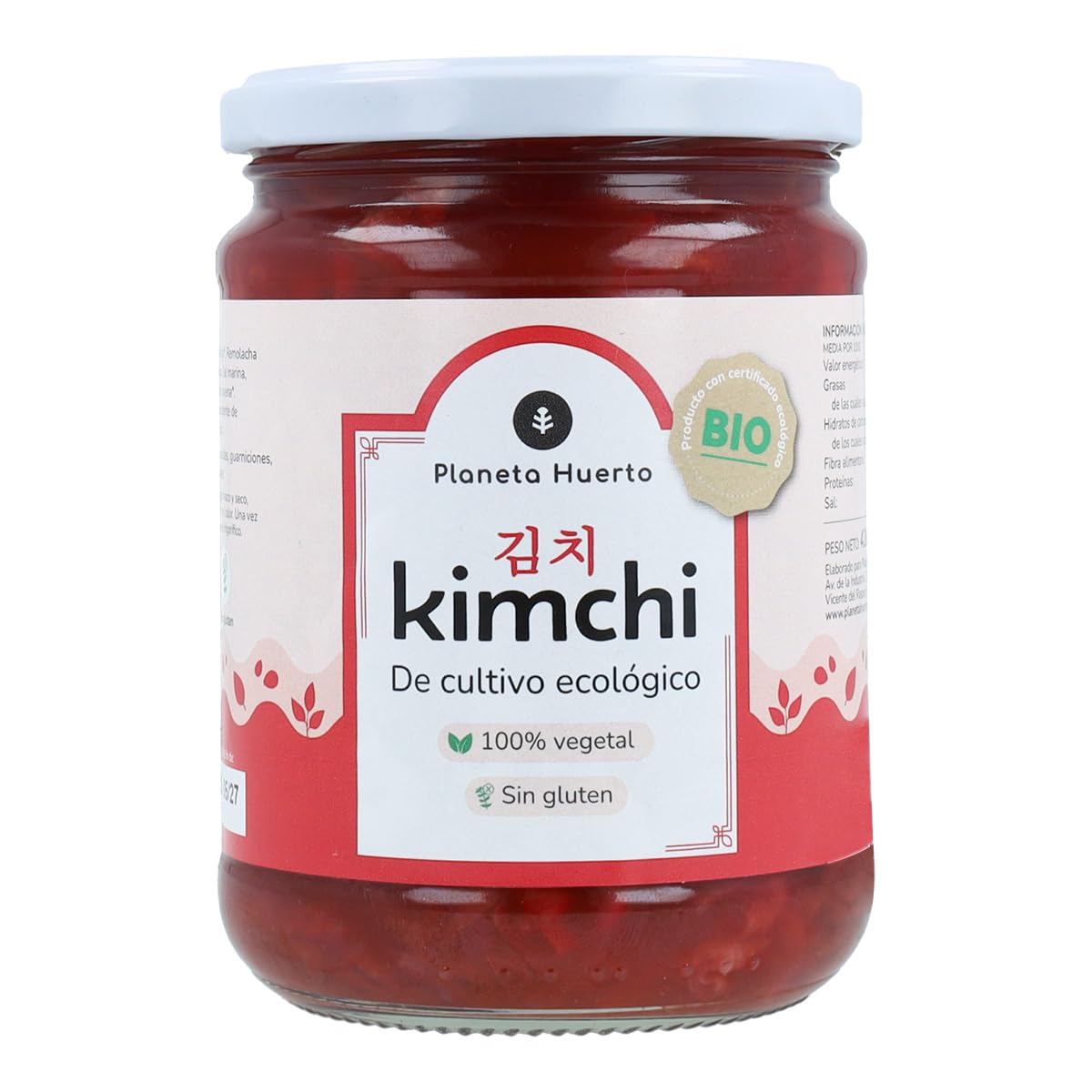 PLANETA HUERTO | Pack 12x Kimchi ECO 420 g – Kimchi Fermentado Vegano con Col, Zanahoria y Remolacha, Ecológico, Rico en Probióticos Naturales y Fibra para la Salud Digestiva