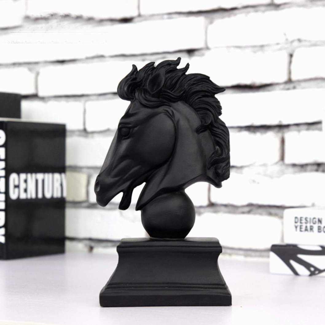 Black Horse Head Statue