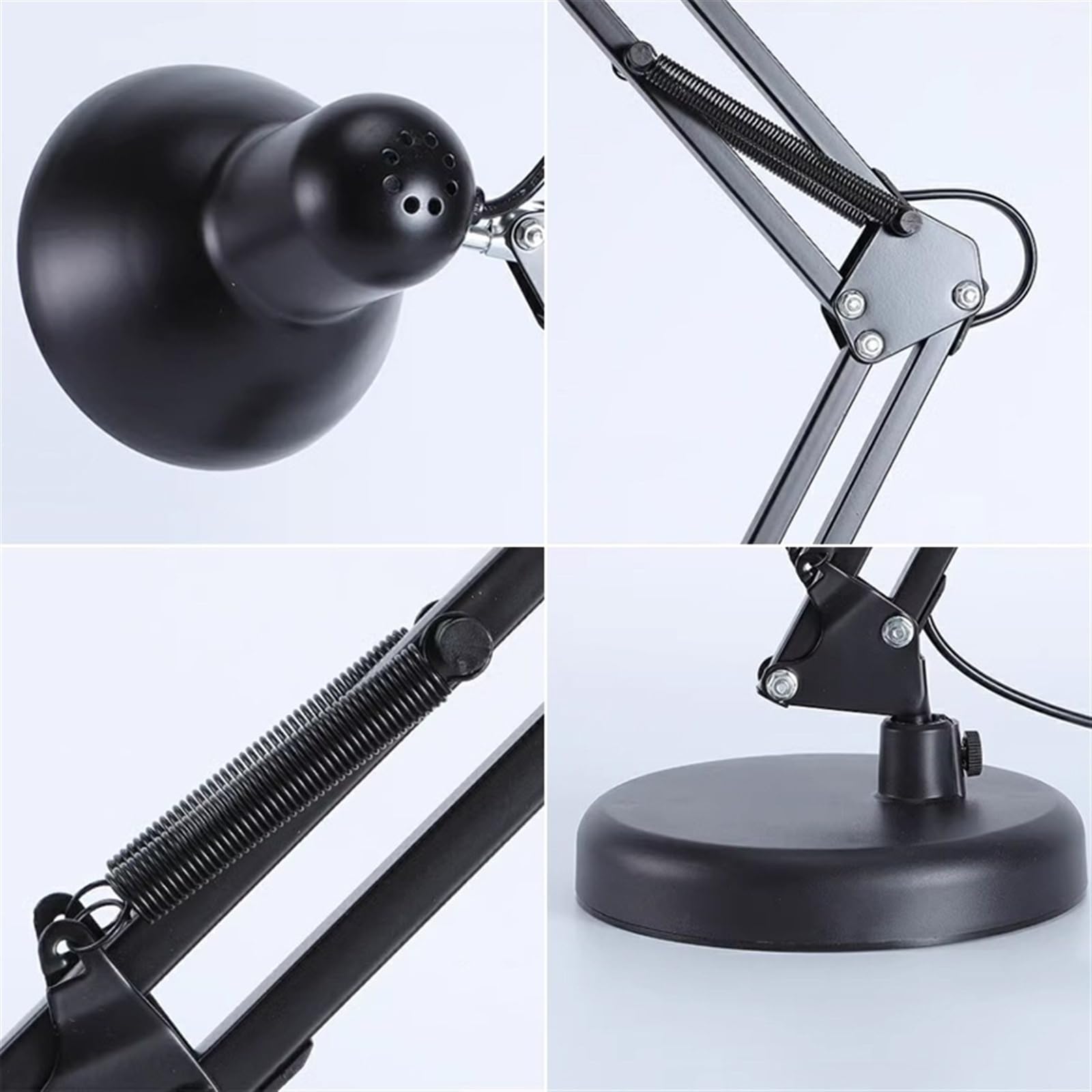 Lampa stołowa Lampa biurkowa LED z zaciskiem, metalowa lampa biurkowa z wysięgnikiem, regulowane, składane lampki na biurko E27 z 3 trybami kolorów do domowego biura, pracy, nauki, czytania Lampa do c