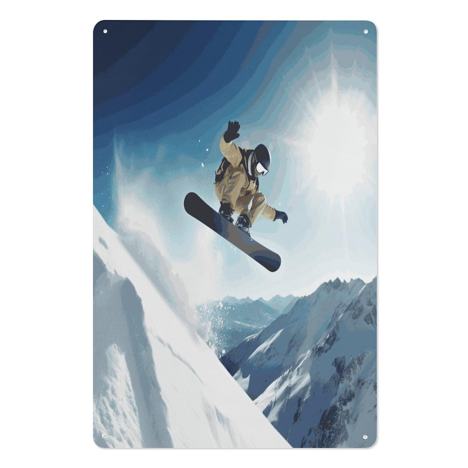 Adfgyerh Style Snowboarding Tin Sign Hanging Art Prints,Wall Decor For Gifting And Party Decoration 7.9X11.8 Inch,Wall Art For Home Garden Greenhouse Living Room Bedroom Yard