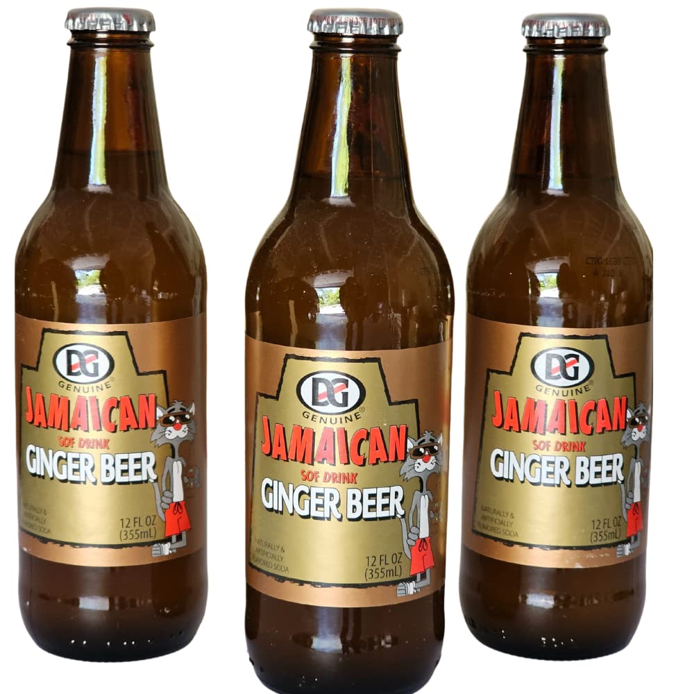 D&G Jamaican "Sof Drink" Genuine Glass Bottles 3pk (Ginger Beer, 12 fl oz)