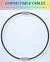 Vista 7 de Uniclife 4 Inch Wire Keychain Cable Large Stainless Steel Key Ring Loop Holder for Luggage Tag Keeper for Travel