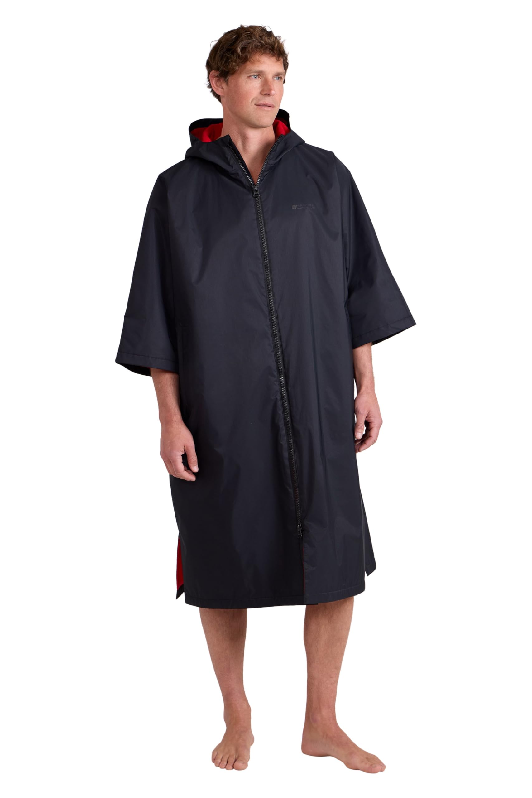 Mountain Warehouse Men's Black Coastline Water-Resistant Changing Robe - Fleece Lined Medium