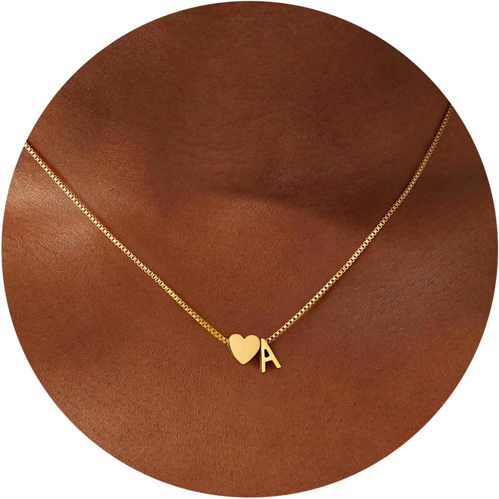 Eioi & Lmnm Valentines Day gifts for Kids teen girls her, gift for teenage girls 8-12 deals heart A-Z Pendant Necklace Dainty Letter Necklaces teen girl gifts trendy stuff