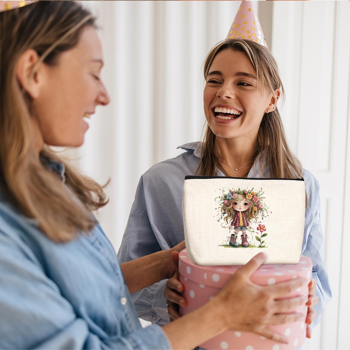 Wenboco Cute Girl Makeup Bag, Flower Large Capacity Travel Makeup Case Cosmetic Bags for Women, Portable Pouch Purse Travel Essentials Toiletries Accessories, Christmas Birthday Gifts for Women - Image 6