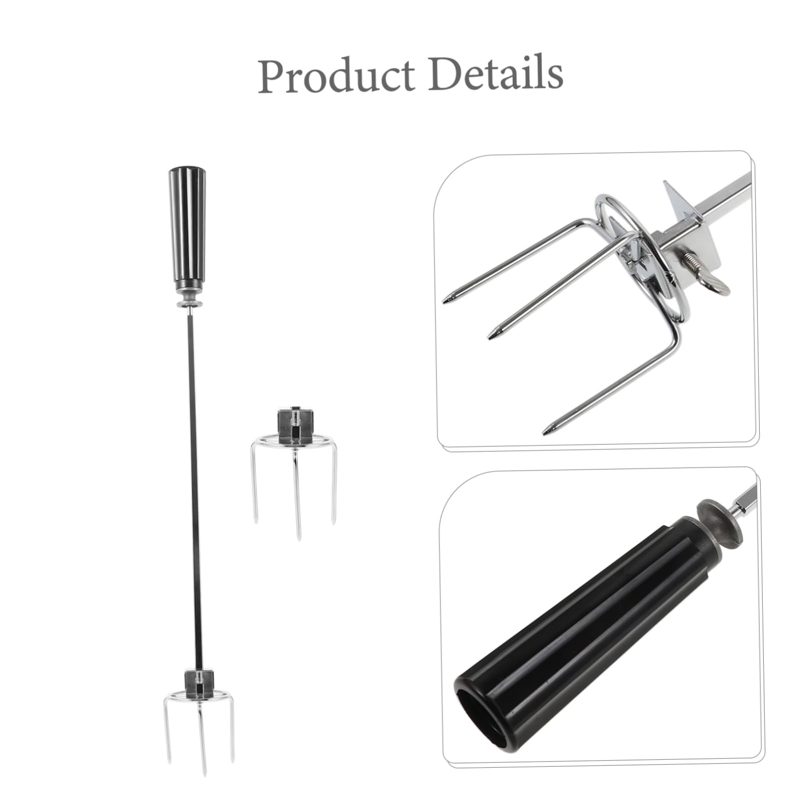 UPKOCH 3 Set forchetta da barbecue forchetta per grigliare la carne griglia per arrostire il pollo BBQ Skewers Forchetta Per Pollo Alla Griglia forchette da pollo rotanti da cucina Silver