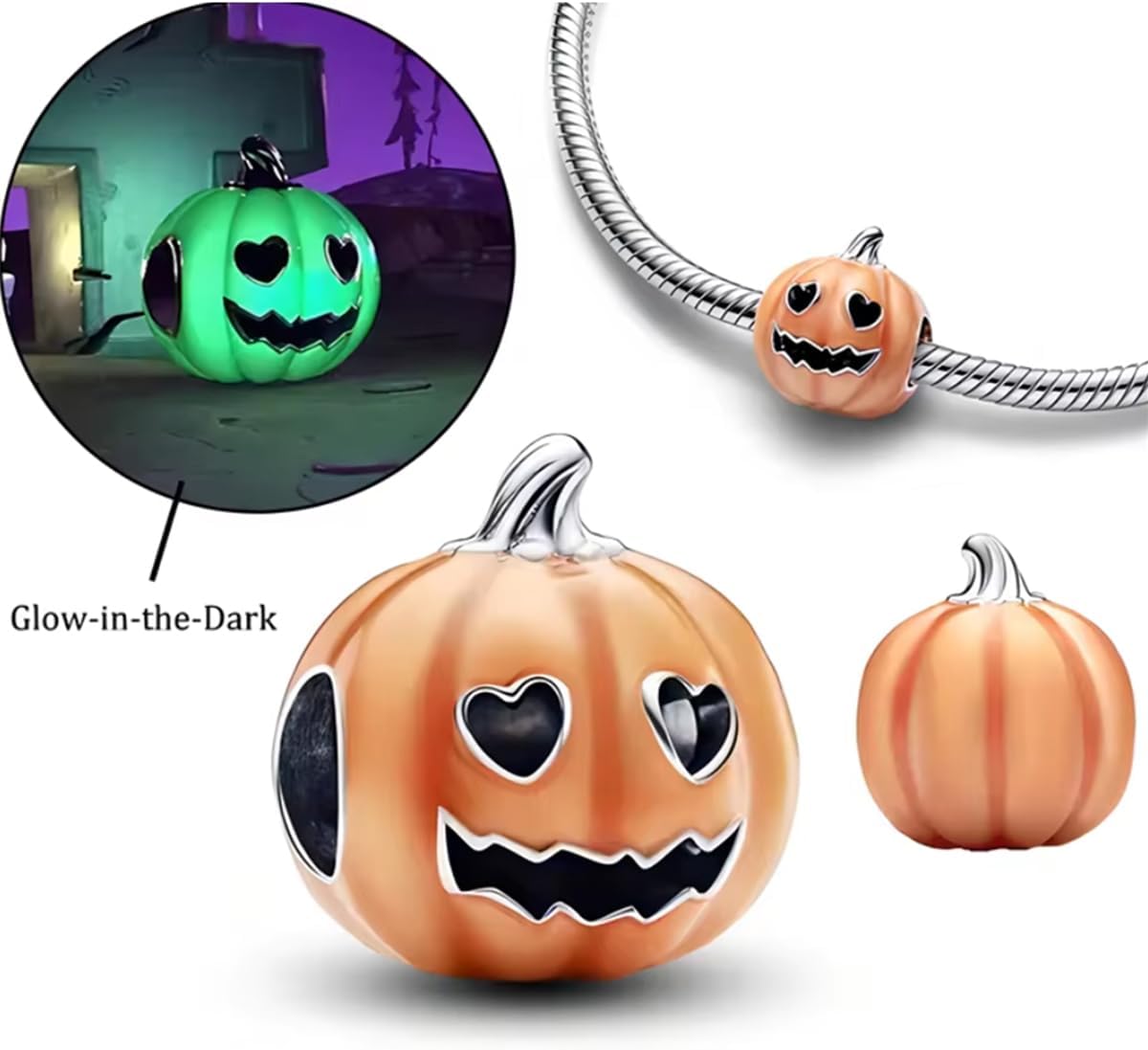 Festivel Pumpkin Skull Mouse Apple Queen Friendship Daughter Mother Charms for Women Bracelets and Necklaces in 925 Sterling Silver with Cubic Zirconia,Jewelry Dangle Beads - Image 2