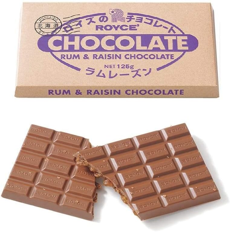 ROYCE' (ロイズ) Bar Chocolate Raisin Rum 125 Grams (x 1)
