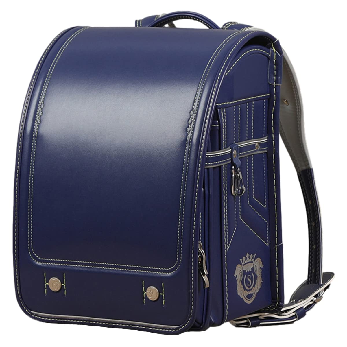 Vent-Stellaire Randoseru Ransel backpack automatic Japanese school bag boys girls leather light weight Rain Cover, Navy Blue, 14x10.6x7 inches