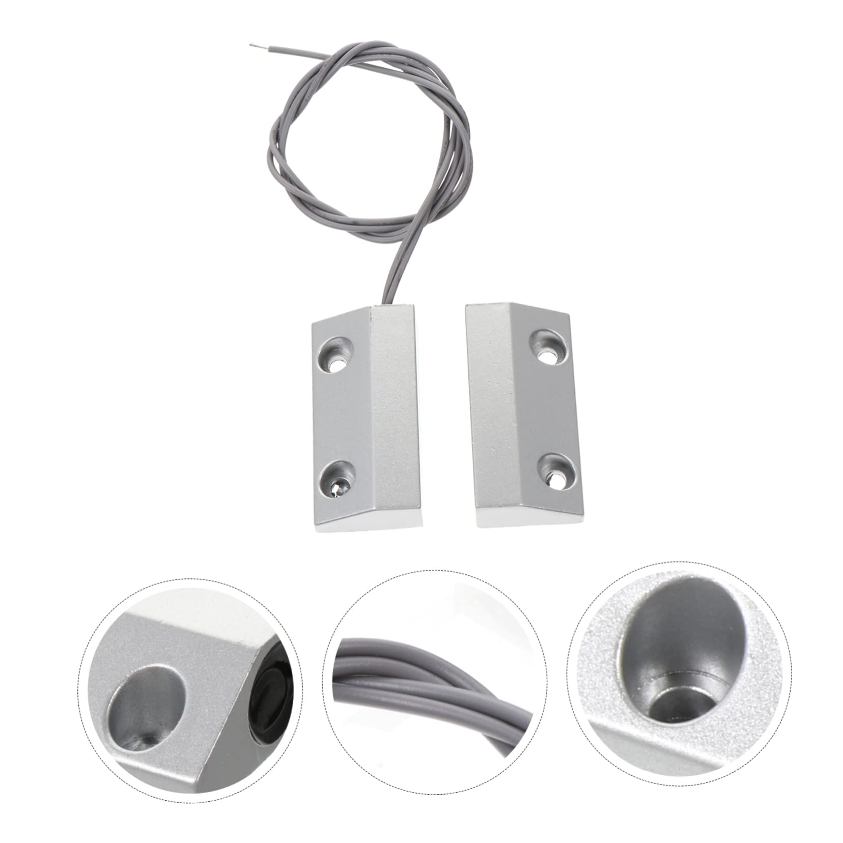 NUOBESTY 3 Ensembles capteur Alarm Door Sensor Aimant magnétique Filaire équipement de Dispositif de détection Alliage de Zinc Silver
