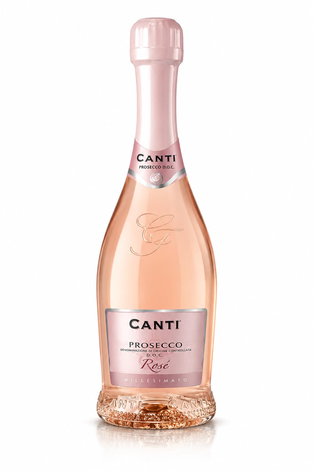 Canti - Prosecco D.O.C. Rosè Millesimato, Vin Petillant Extra Sec Petite Bouteilles, Élaboré à Partir du Cépage Glera et Pinot Noir de Venise, Goût Frais et Doux, 12x200 ml