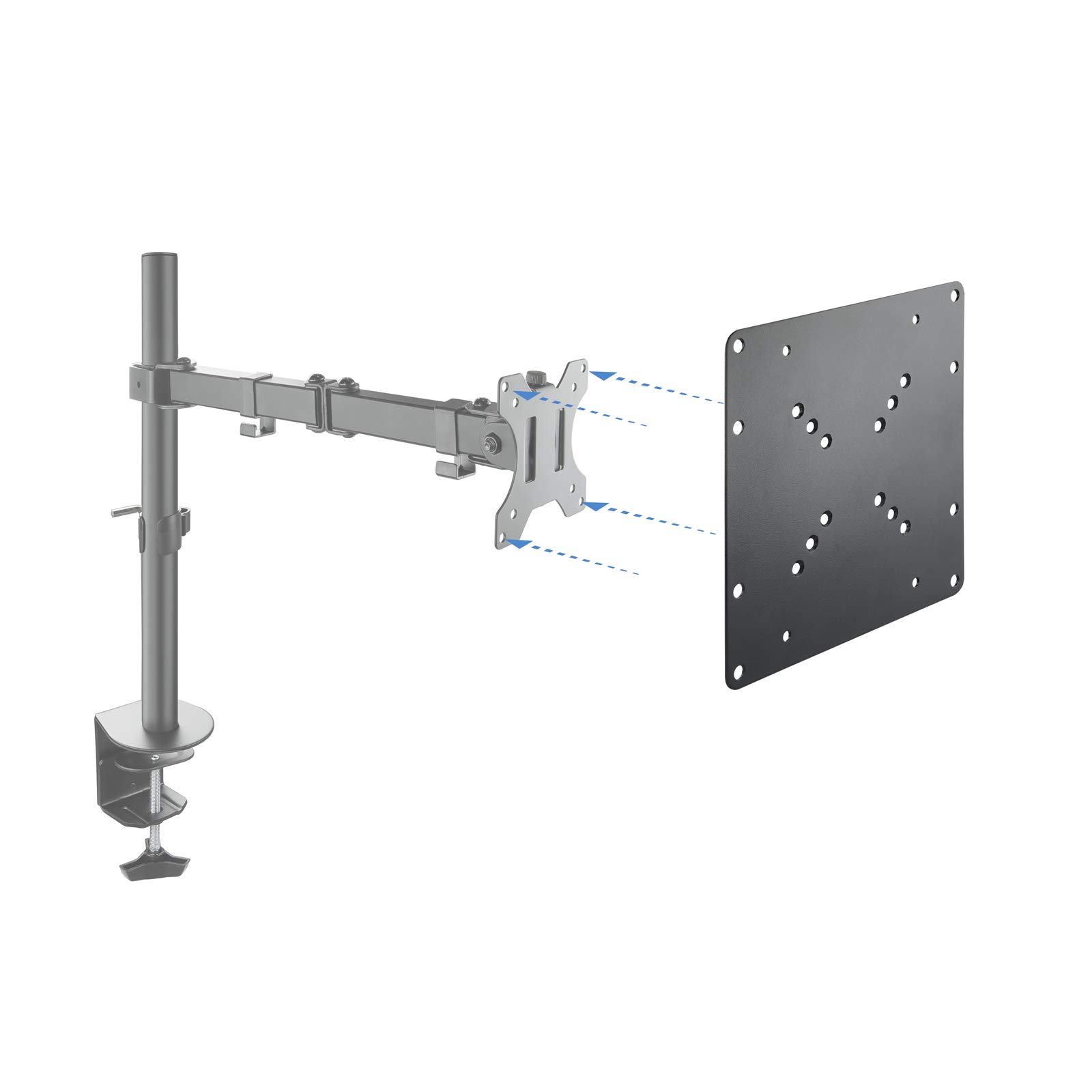 TooQ VMA0200-B adapter VESA 200 x 200 uniwersalny rozszerzenie do paneli od 23 cali do 42 cali 30 kg, czarny