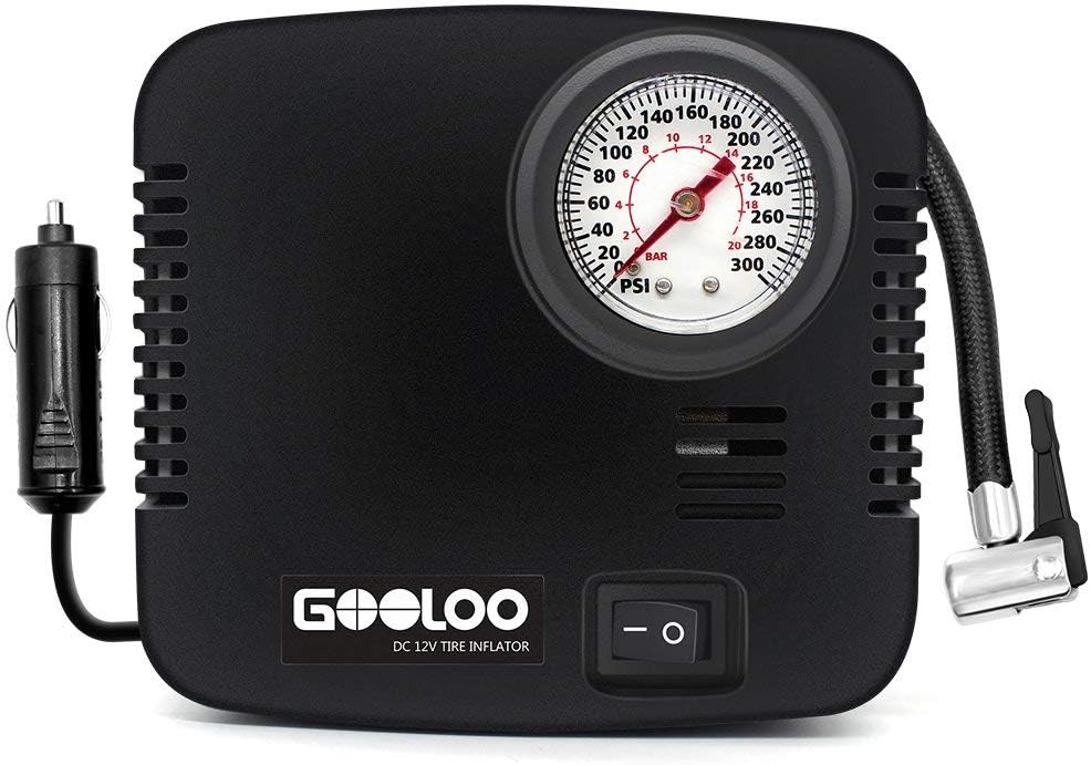 GOOLOO Portable Tire Inflator 300 PSI Air Compressor, DC 12V Air Pump
