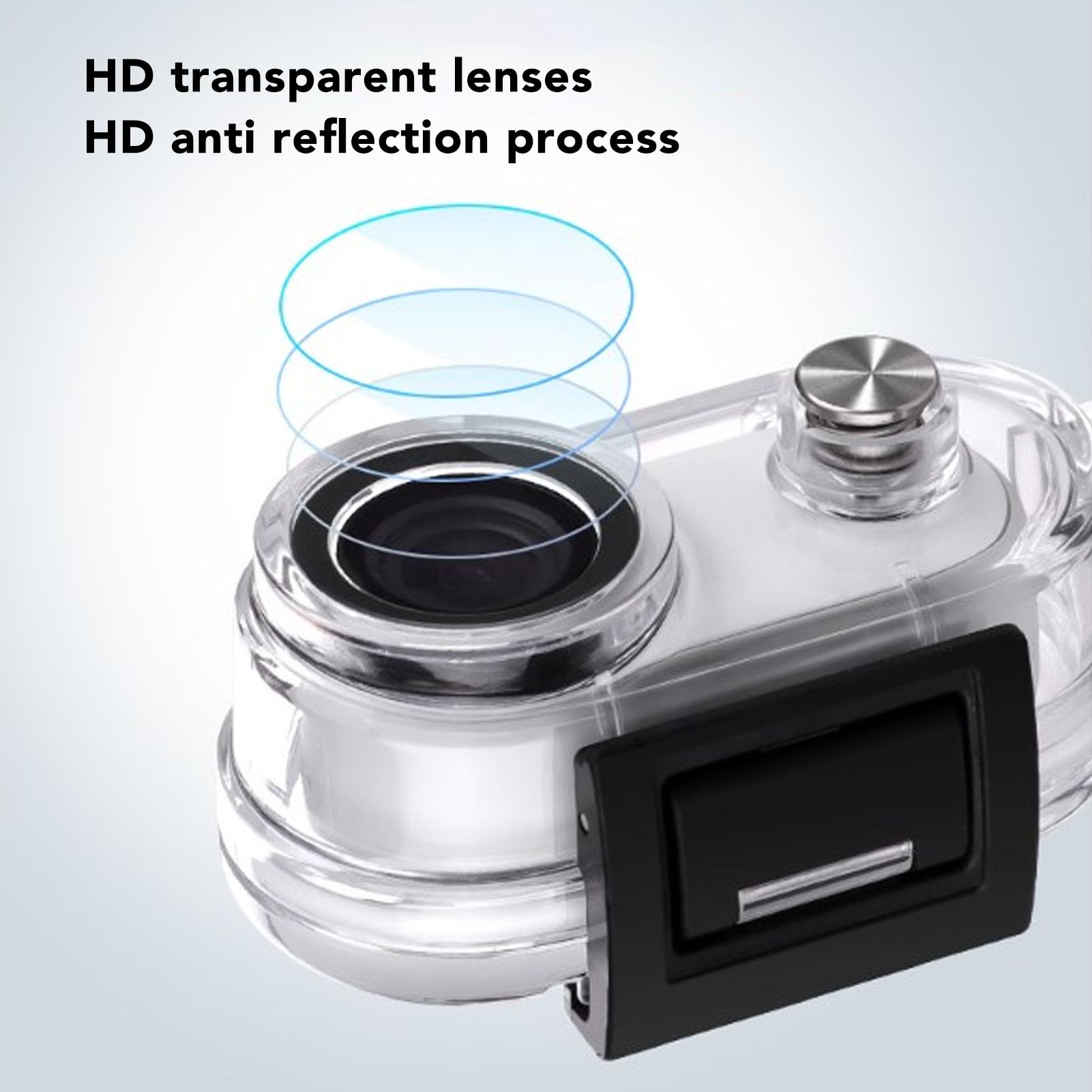 Custodia Trasparente da 60 M per GO 3, Guscio Protettivo per Immersione Subacquea 197 Piedi con Accessori per Staffa, Custodia Subacquea per Action Camera per