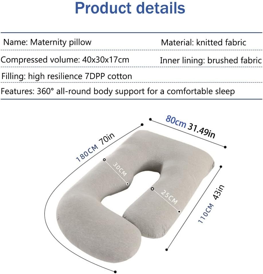 Pregnancy Pillow Crystal Plush Body Pillow with Removable Cover for Support of The Abdomen, Waist and Hips (Color : A3, Size : 180x80cm)