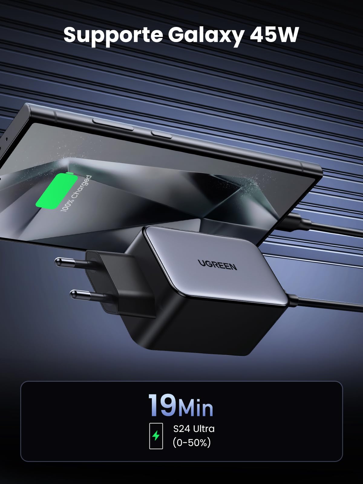 UGREEN Nexode 65W 4 Ports Chargeur USB C Rapide GaNInfinity Prise Secteur USB C Compatible avec iPhone 17 Pro Max Air 16 15 14 13 12 Galaxy S26 S25 S24 S23 A15 Pixel 10 9 8 iPad MacBook Neo Air Pro