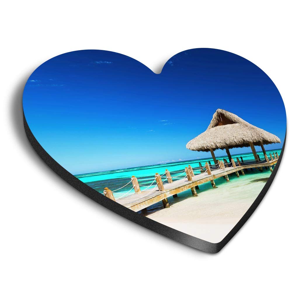 Destination Vinyl Ltd Multicolor 1 X Heart Mdf Magnets - Punta Cana Dominican Republic Beach 24077
