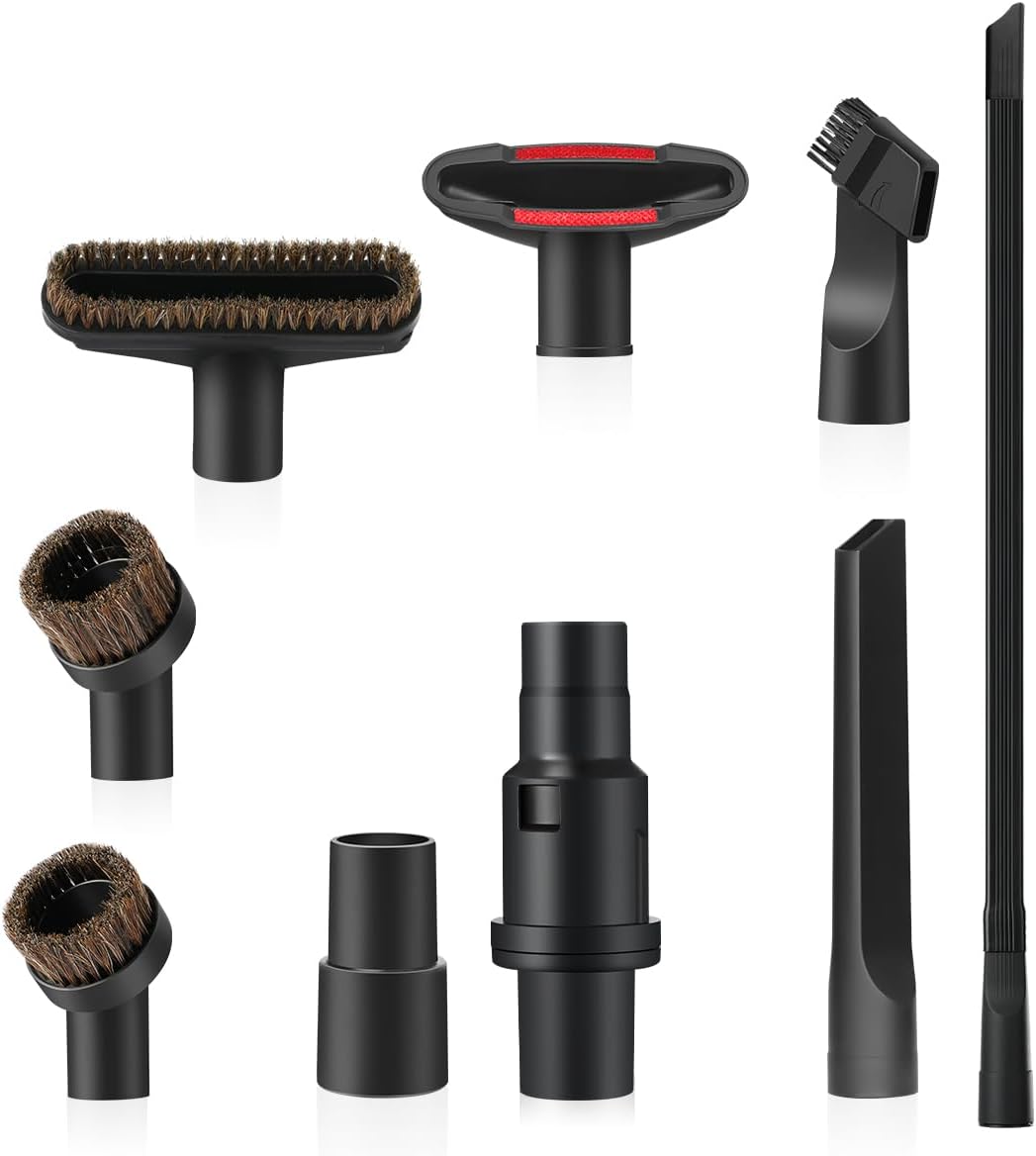 LANMU 9 Pack 1 1/4" Vacuum Attachments Compatible with Shark Navigator Lift-Away Models NV360 NV352 NV356E NV501 & Rocket HV301 HV322 Vacuum, Dryer Vent Crevice Tool Brush