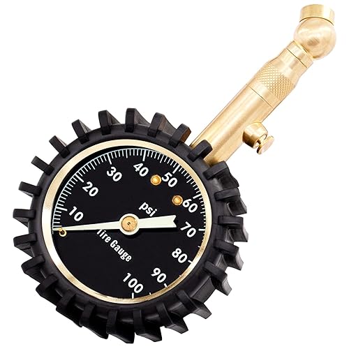 RVZONE Medidor de presión de neumáticos de 0 a 100 PSI que brilla en la oscuridad  Medidor de presión de aire resistente de precisión profesional,