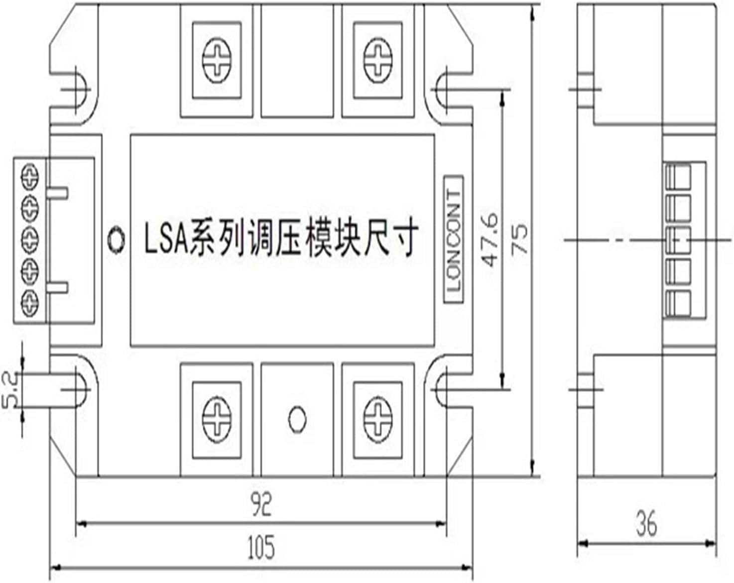 Single Phase Full Isolation AC Voltage Regulator Module 25A LSA-H2P25XYB 10A/25A/45A/65A/85A/120A(H2P25XYB)