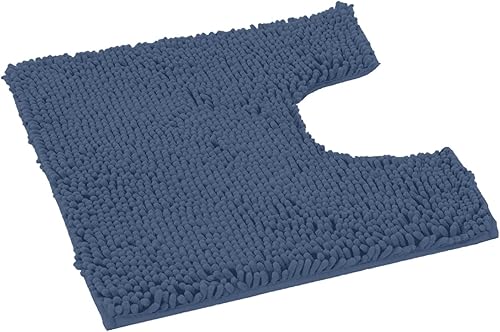 Miniatura 9 de LuxUrux Alfombra de Baño Azul Mediana  Alfombra Contorneada en Forma de U para Alrededor del Inodoro, Alfombra de Baño Peluda Súper Absorbente.