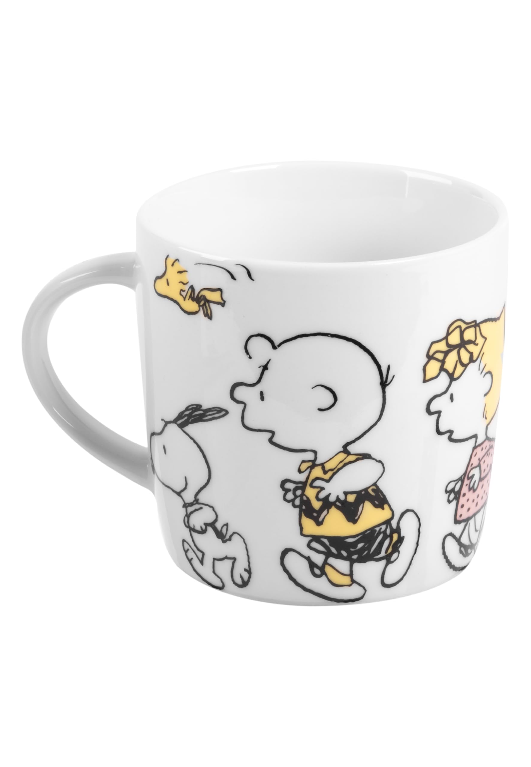 The Peanuts Snoopy Family - Set di 3 piatti, ciotola e tazza in porcellana, colore: Bianco
