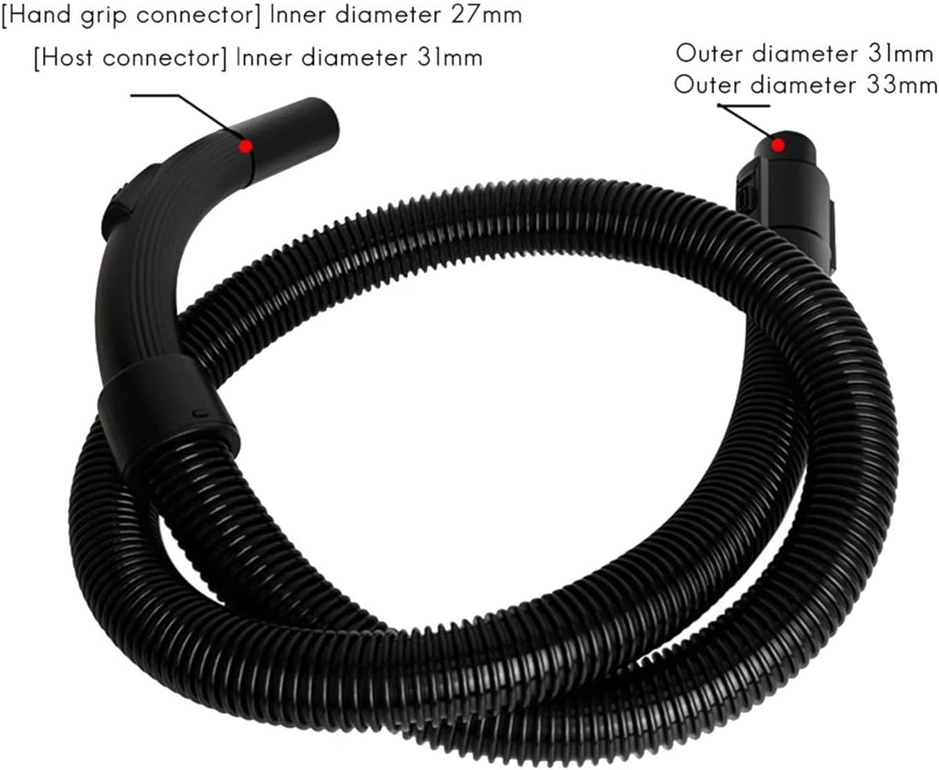 B26B Extension Pipe Hose Connector Vacuum Cleaner Replacement Hose for Midea Industrial Central Vacuum 1.5M