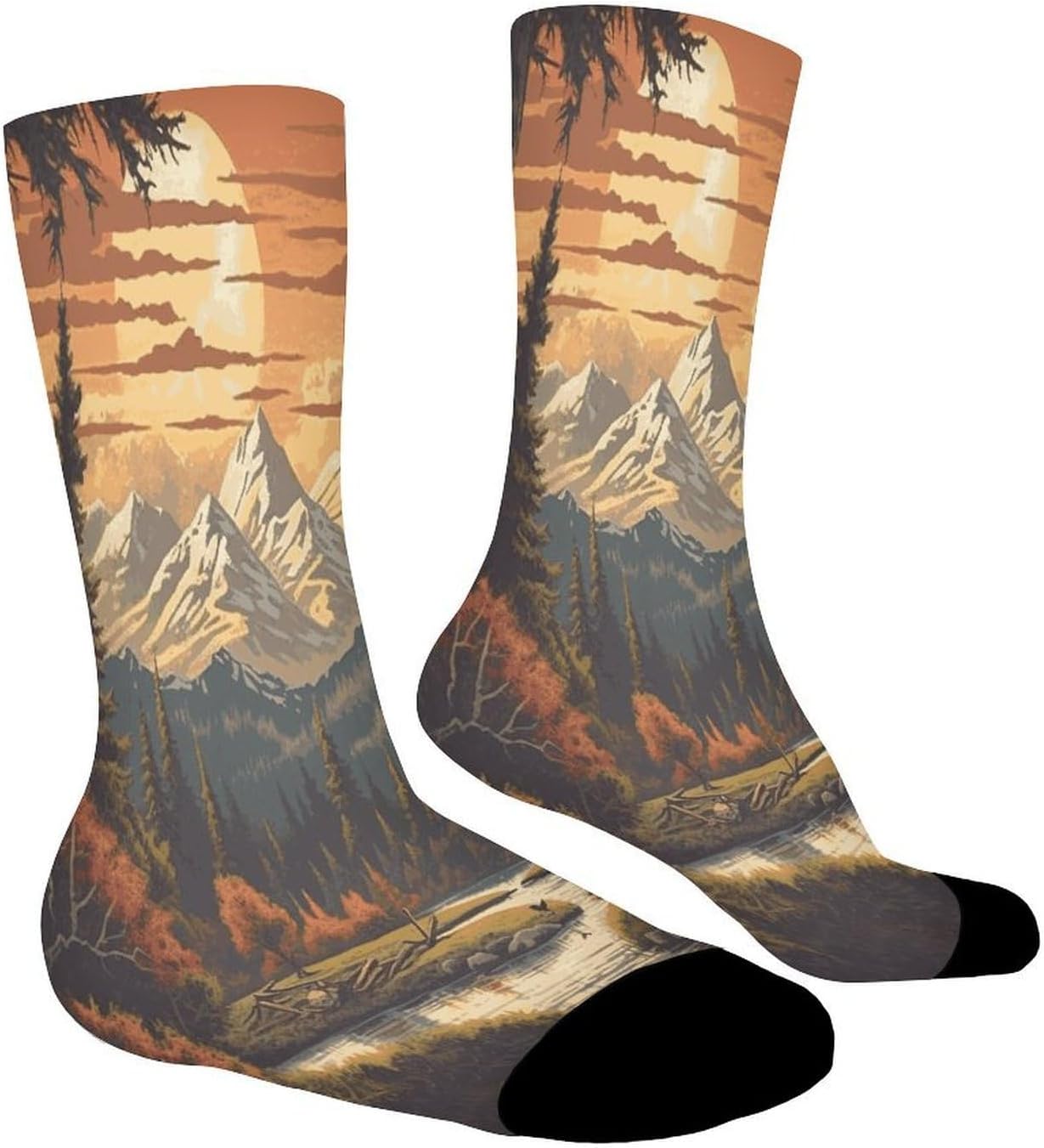 Great Outdoors Crew Sock High Stocking Grippy Socks | Socks for Men & Women,Stockings-Long Thin Tube Sports, Breathable Soft Athletic for Nurses,Travel