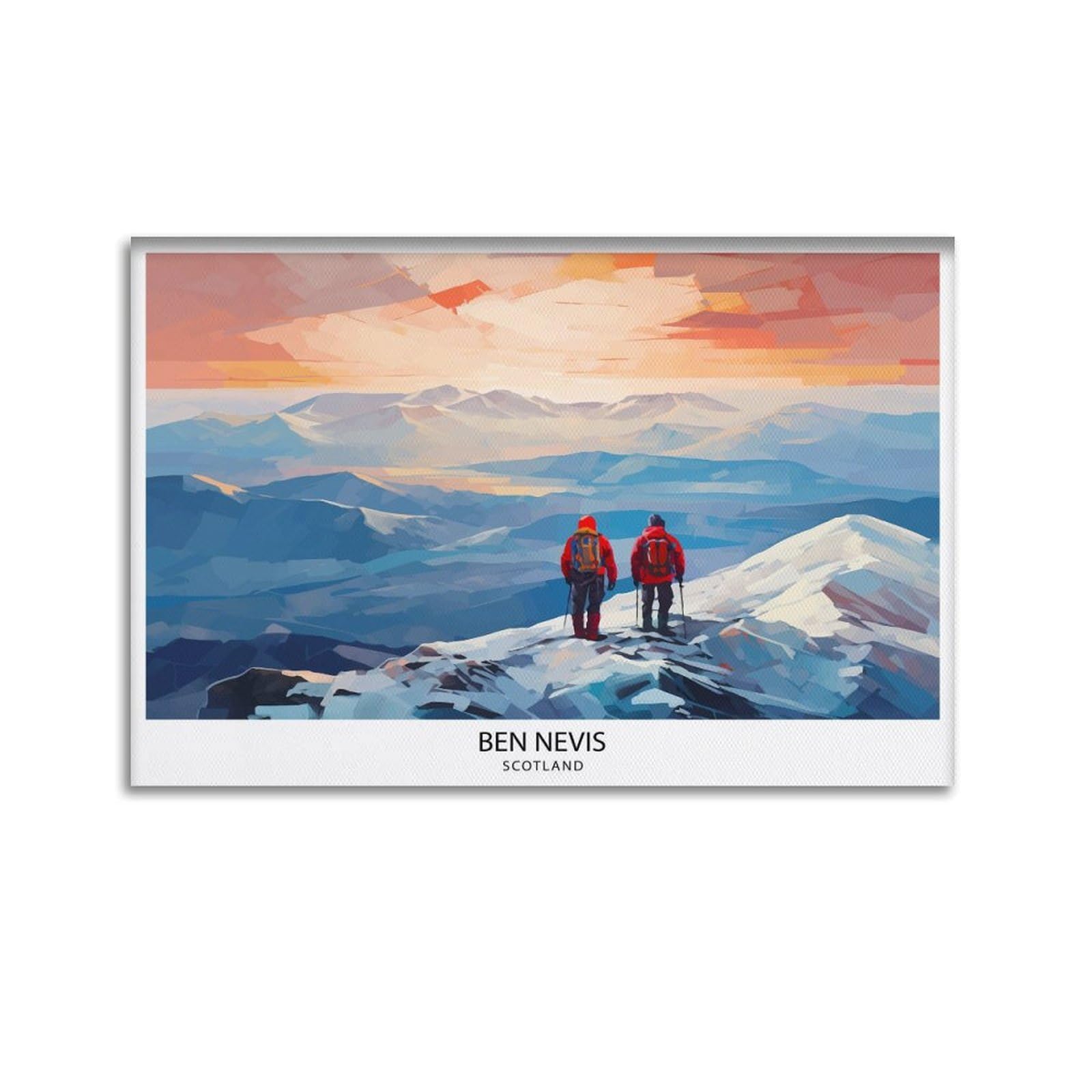 xiaoxiaoshen Ben Nevis Scottish Mountaint William Scotland Summit Highlands Landscape Work Canvas Poster Wall Art Prints Room Aesthetic Murals Bedroom And Living Decorations 24x36inch(60x90cm)