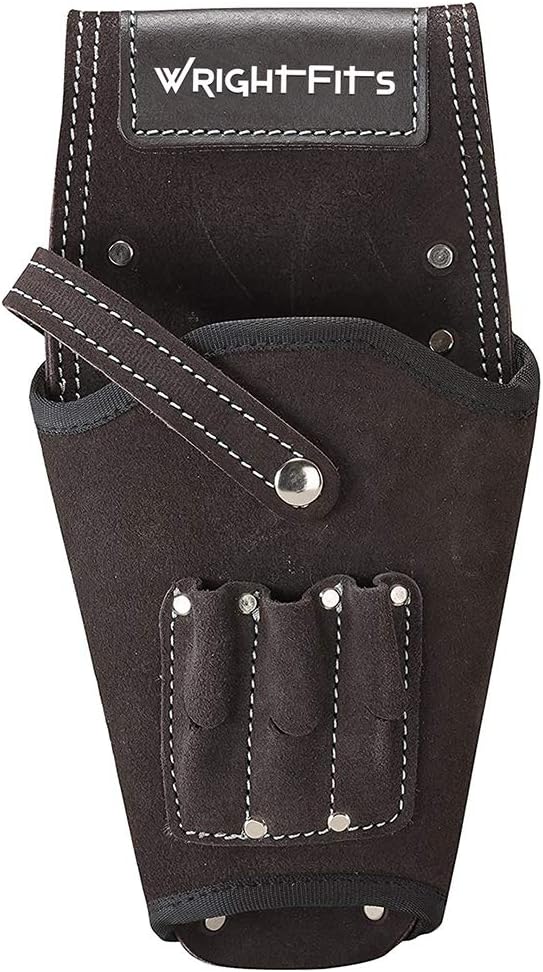 Leather Drill Holster Double Nail and Hammer Holder Multi Pockets Tool Work Pouch Organiser & Belt |For Builders, Carpenters, Gardeners, Electricians (Nail and Hammer Pouch) (Drill Holder)