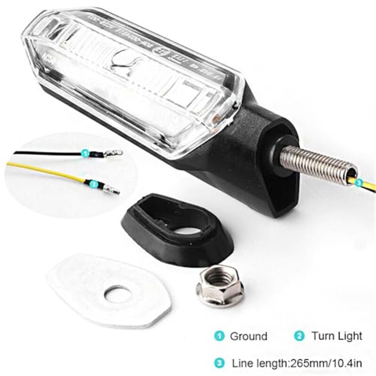 Przednie tylne kierunkowskazy Kierunkowskazy motocykla Lampka kierunkowskazu kontrolna Migacz, dla akcesoriów Bagger Xre 300 Kierunkowskaz z przodu i tyłu motocykla(BLACK 4PCS)