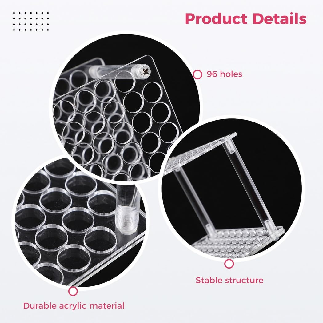 2 Stk Acryl Stiftehalter, Stifthalter für Pinsel mit 96 Fächern, Schreibtisch Organizer Ablage für Bleistifte, Pinsel, Marker, Display und Aufbewahrung zu Hause