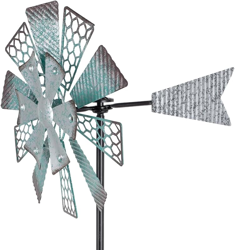 Viveta Hilanderos de viento de metal para exteriores, hilandero de viento cinético de 13 pulgadas | Molino de viento de jardín para decoración de patio al aire libre