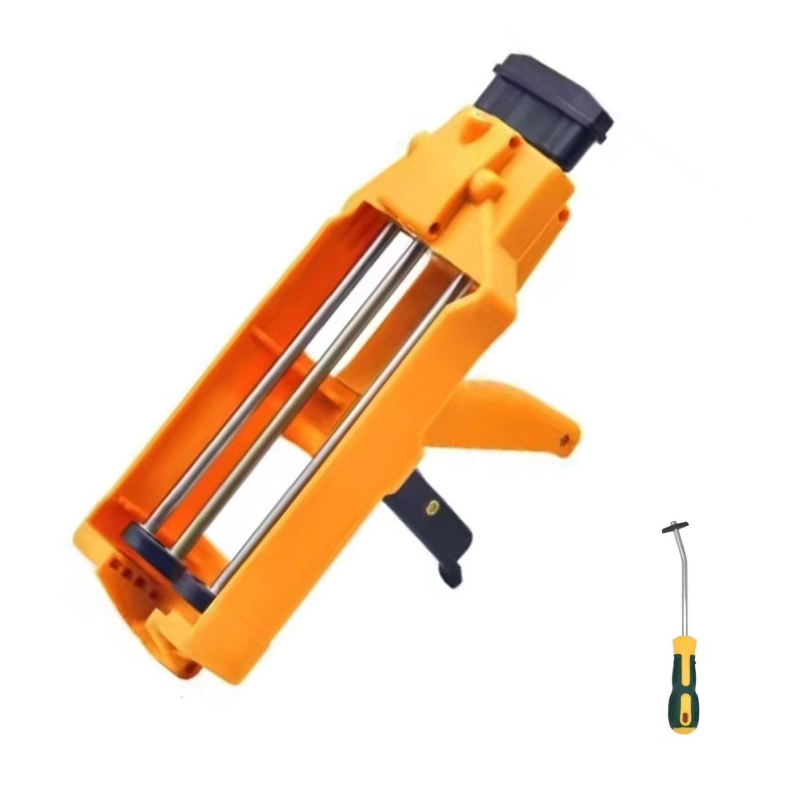 Twin Cartridge Caulking Gun,400 Ml Dual Cartridge Caulk Gun with Comfort Grip, Manual Dual Cartridge Epoxy Adhesive Gun